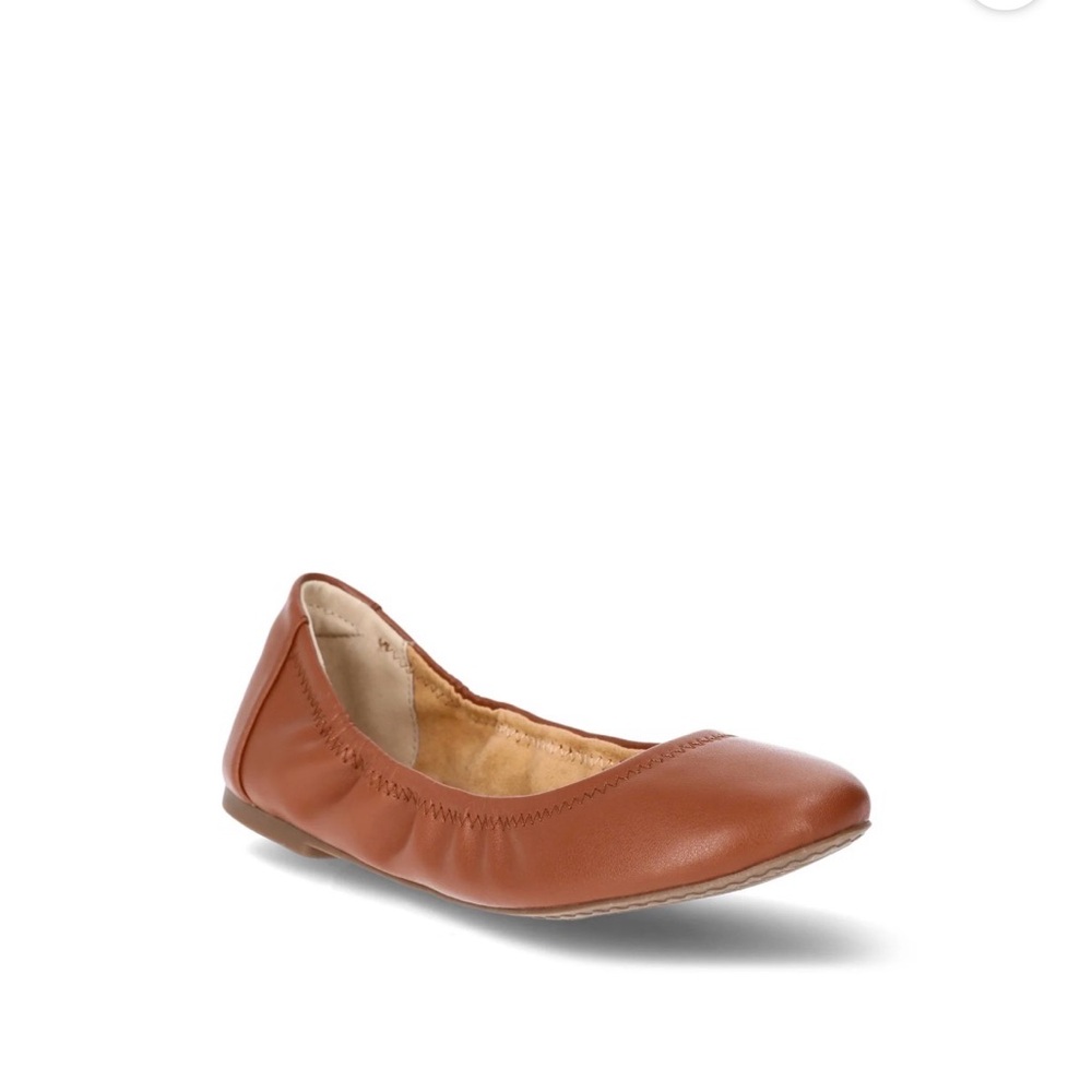 Time and Tru Women's Scrunch Ballet Flats
